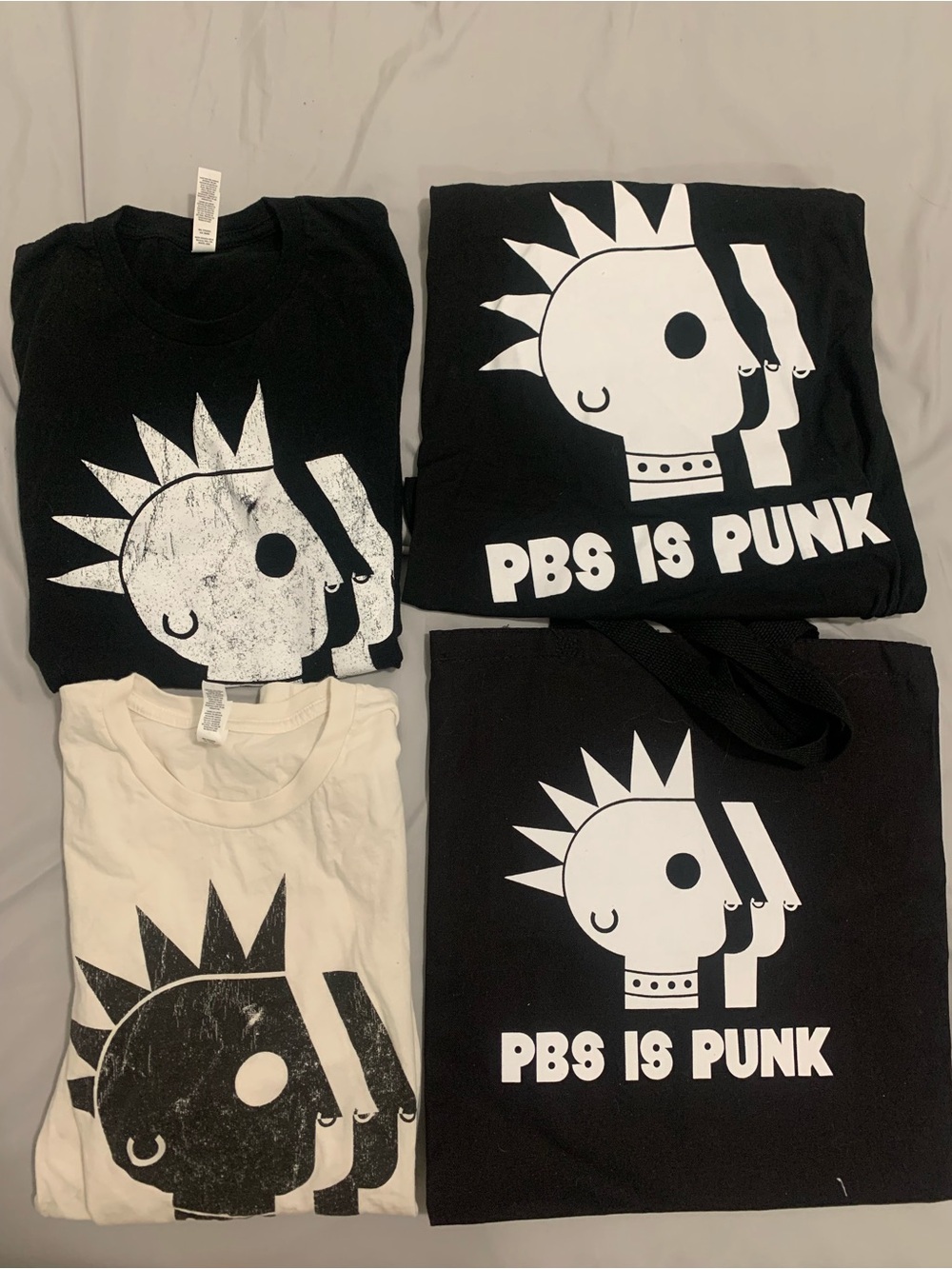 Black & White Laptop Tote - Authentic PBS Is Punk Design